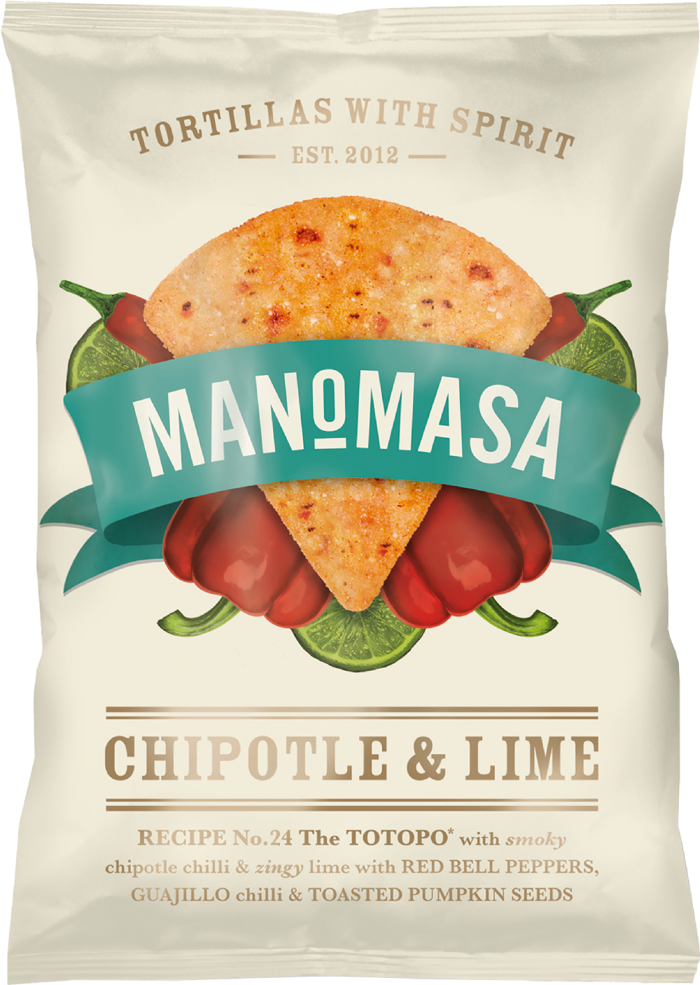 Manomasa Chipotle and Lime Tortilla Chips 140g