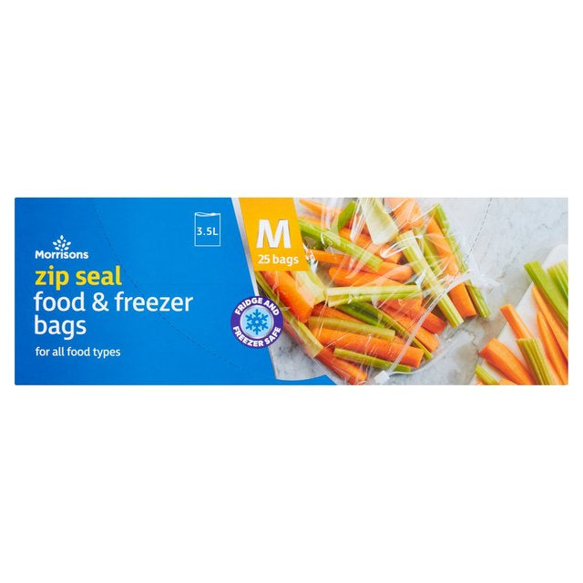 Morrisons Zip Food/Freezer Bag Medium 25pk