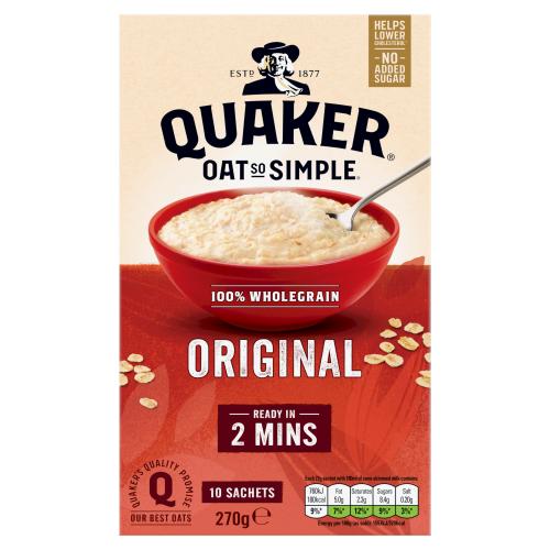 Quaker Oat So Simple Original 10 Sachets 270g