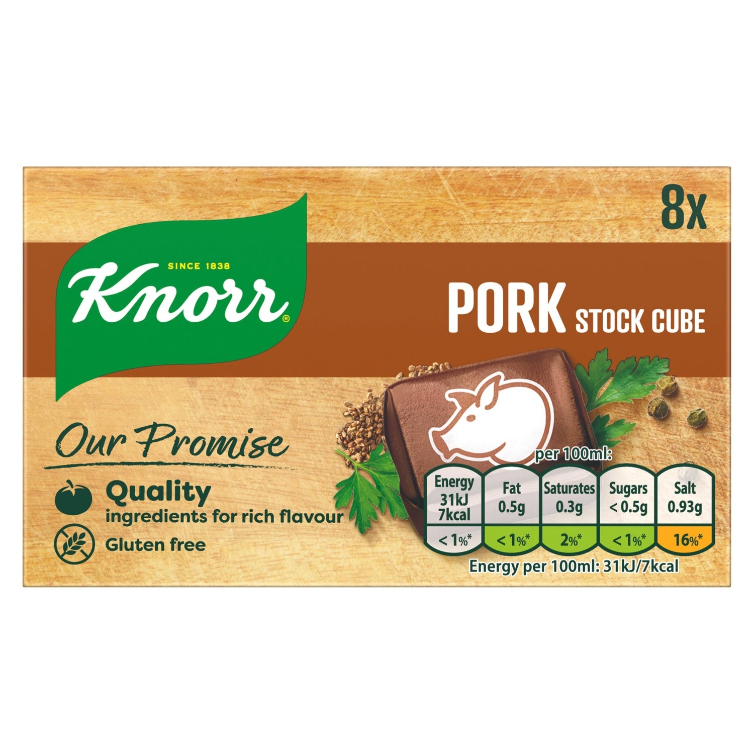 Knorr Stock Cubes Pork 80g 8pk