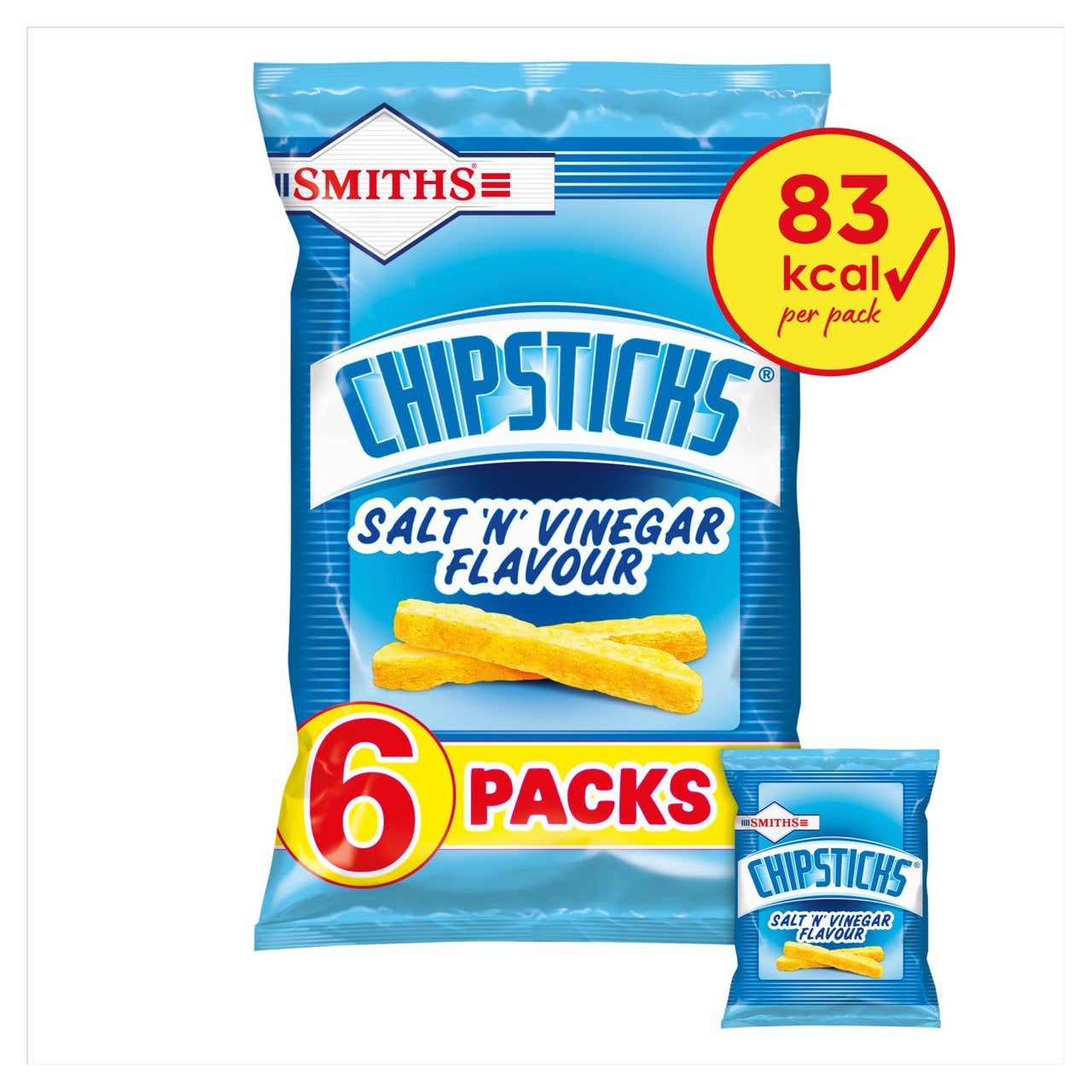 Smiths Chipsticks Salt  Vinegar Flavour 6X17G