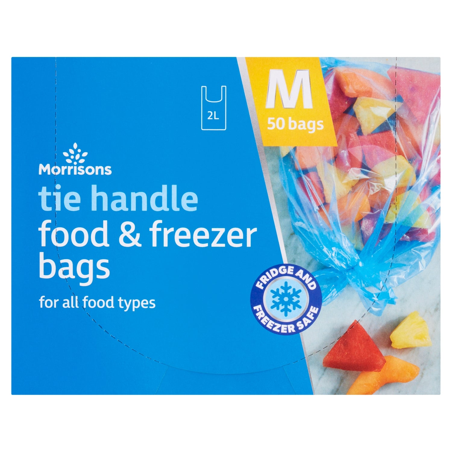 Morrisons Tie Handle Food Freezer Bags Medium 50pk