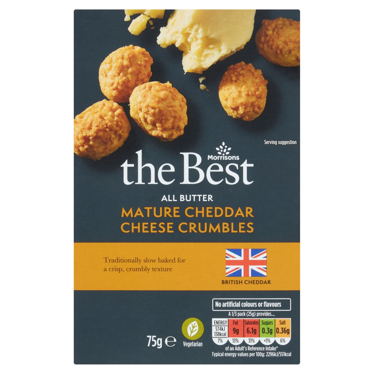 Morrisons The Best All Butter Mature Cheddar Cheese 75g