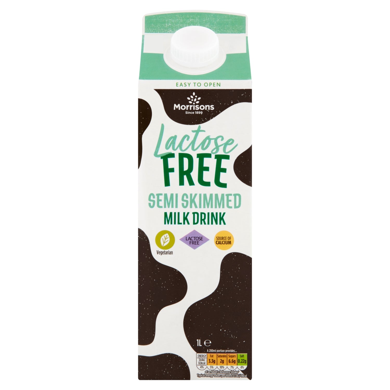 Morrisons Lactose Free Semi Skimmed Milk 1l