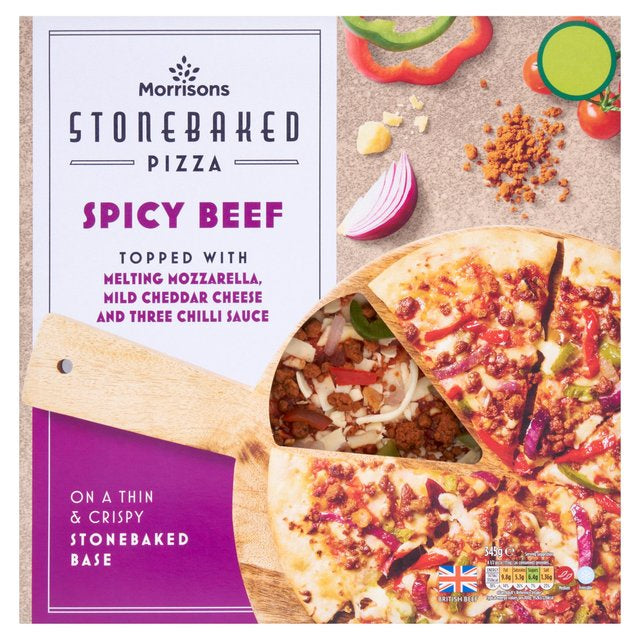 Morrisons Stonebaked Pizza Spicy Beef 345g