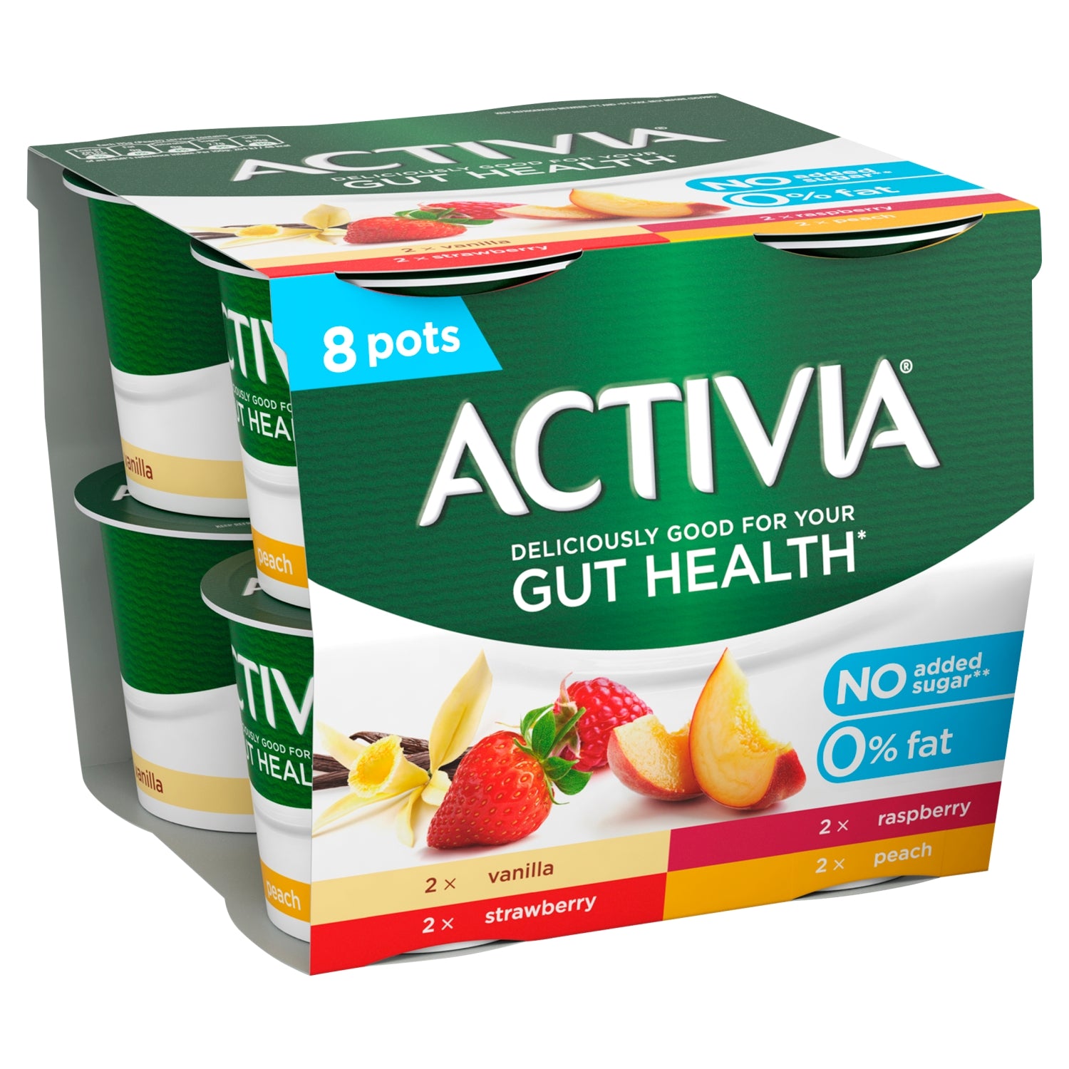 Activia Strawberry And Yellow Fruits Fat Free Yogurt 8 x 115G