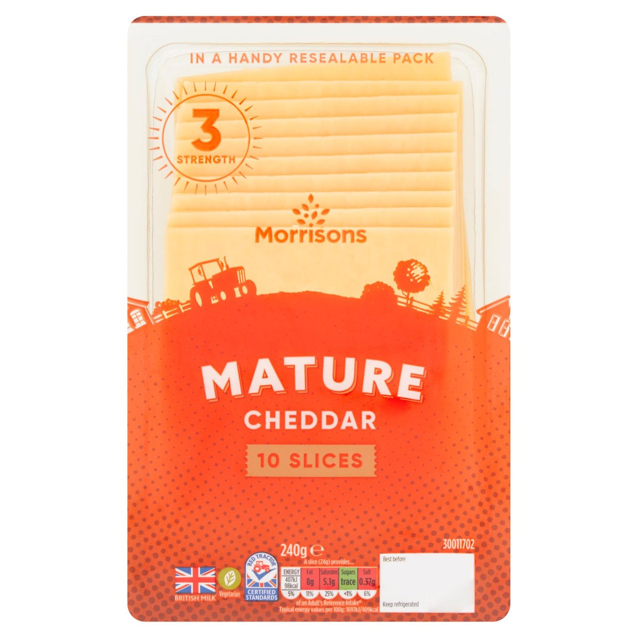 Morrisons Mature Cheddar Slices 240g