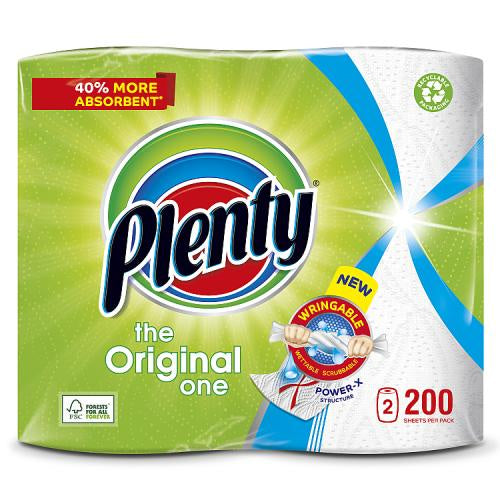 Plenty White Kitchen Roll 2pk