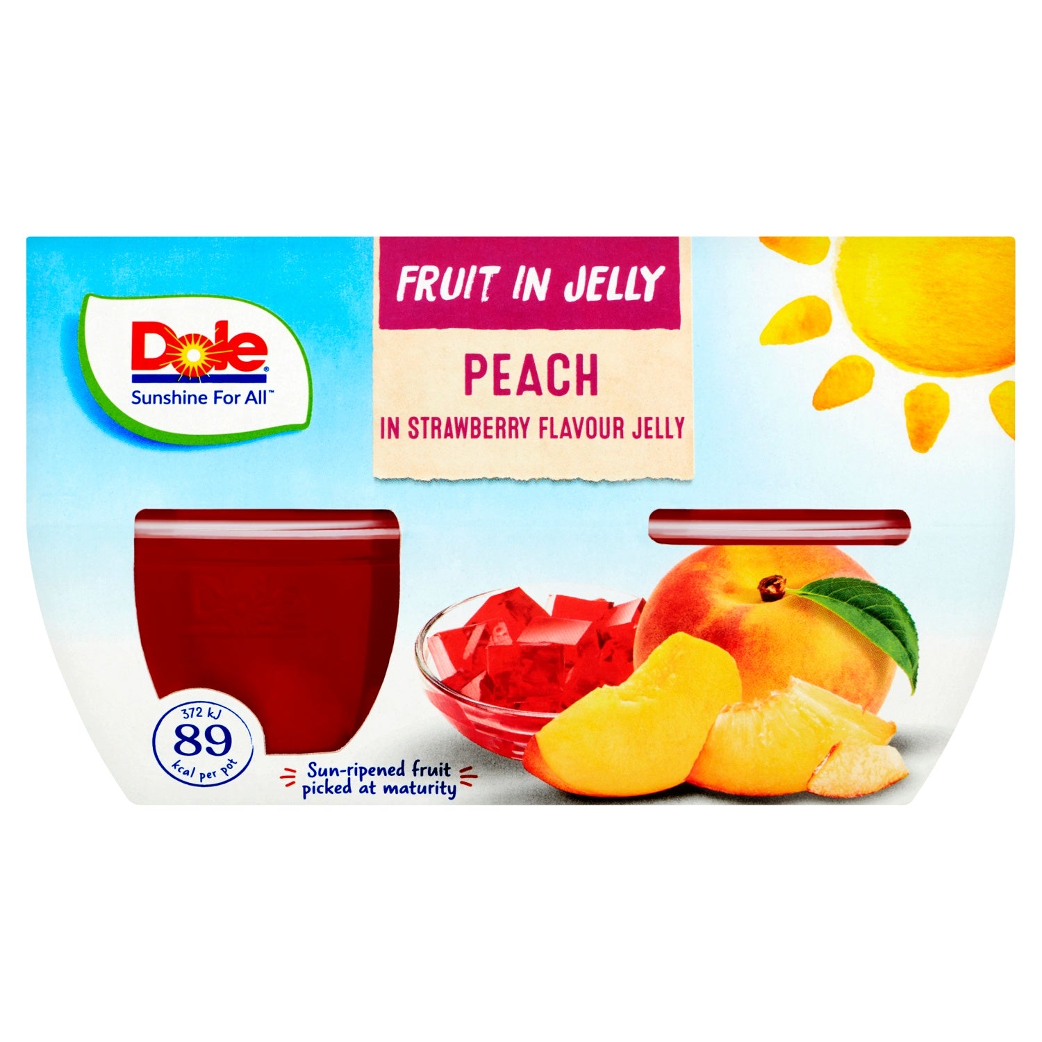 Dole Peach In Strawberry Jelly 4 x 123g