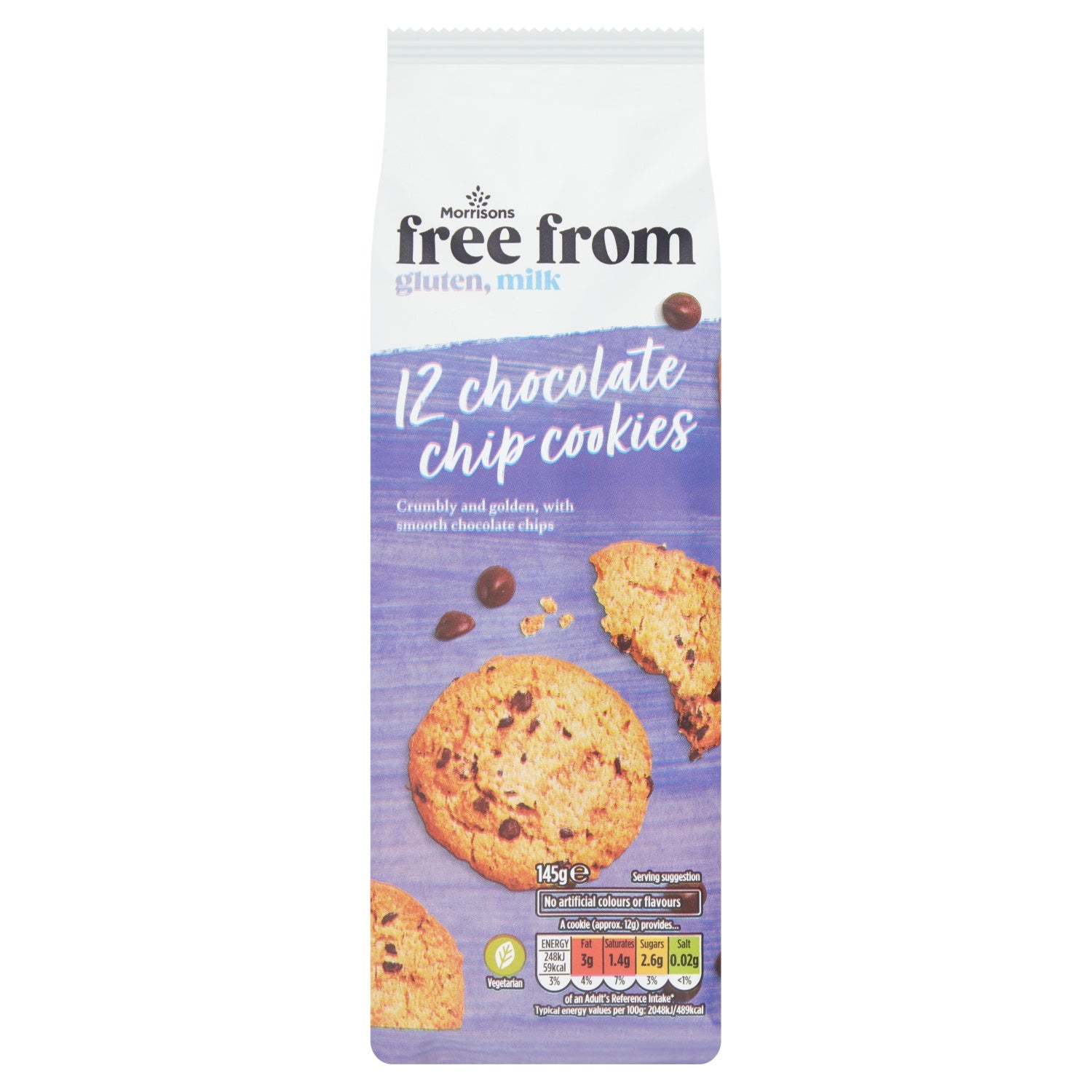 Morrisons Free From Choc Chip Cookies 145g