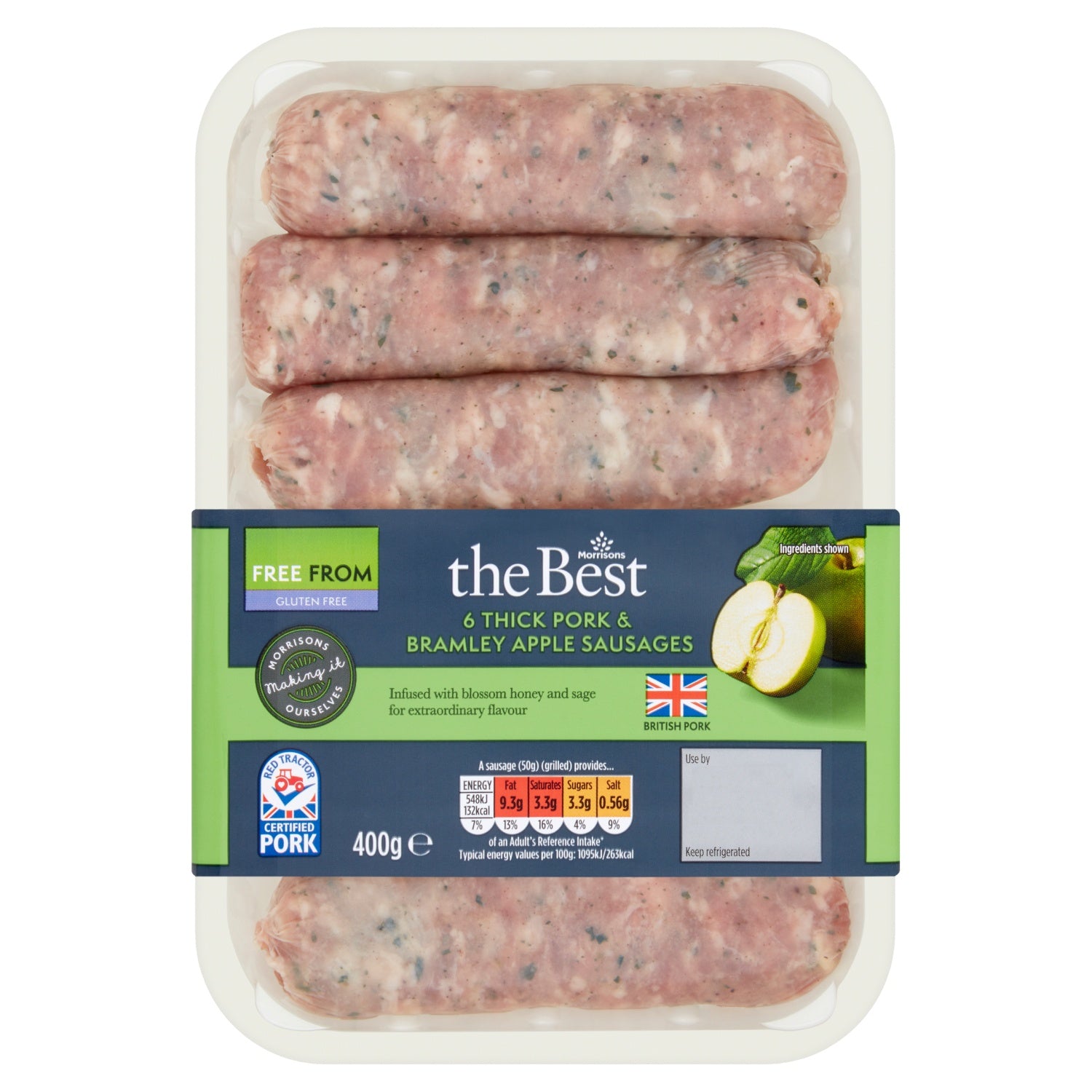 M The Best Gluten Free Pork & Bramley Apple Sausages 400g