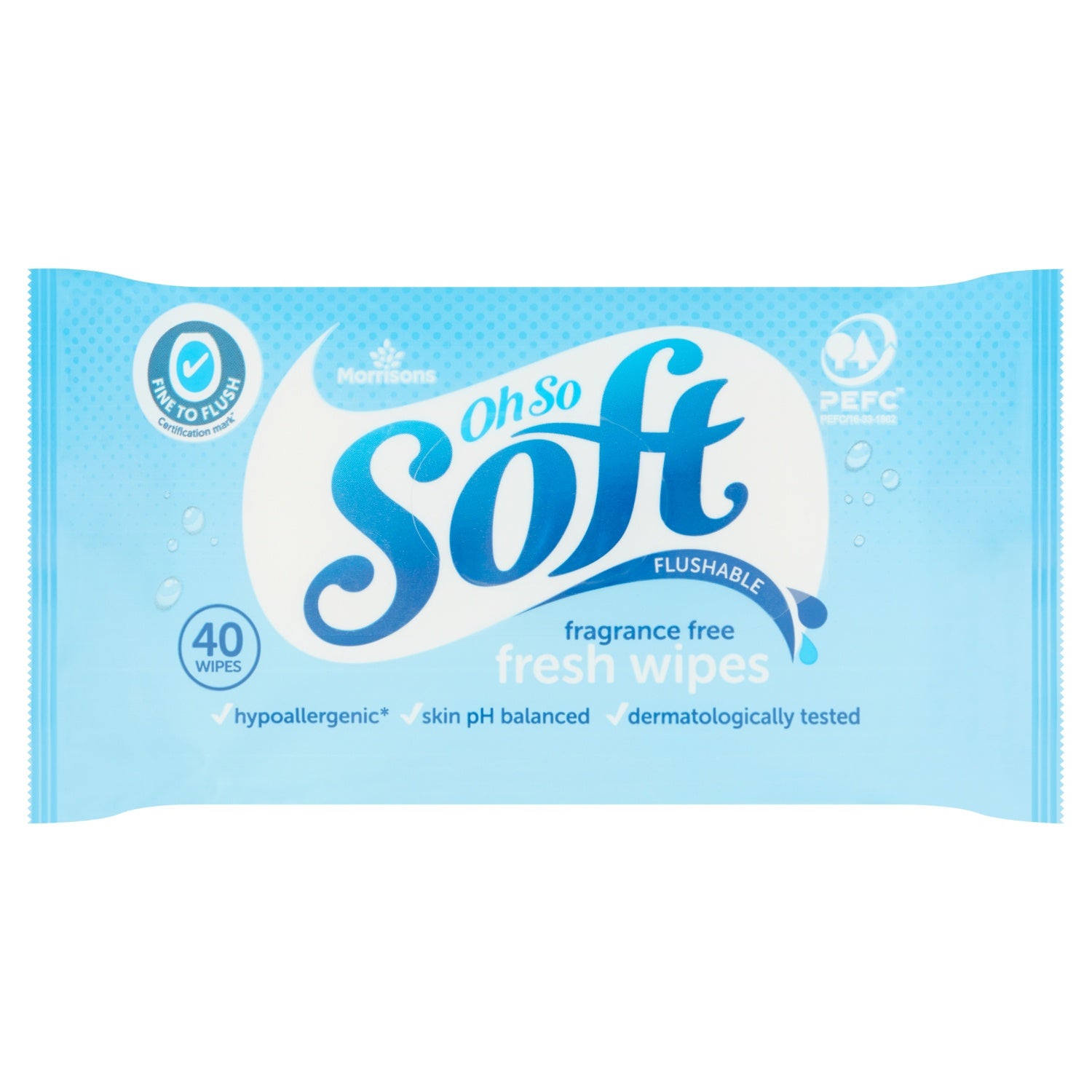 M Fragrance Free Toilet Tissue Wipes 40pk