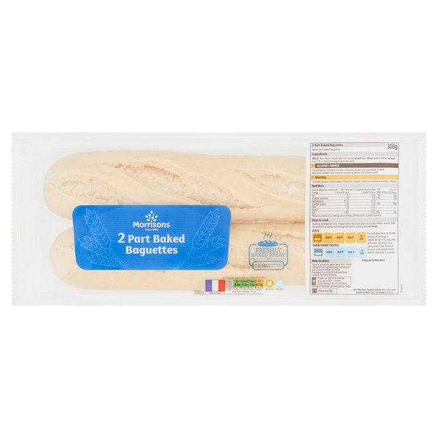 Morrisons Part Bake Baguettes  2pk