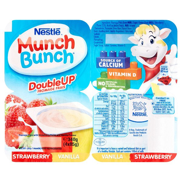 Munch Bunch Double Up Vanilla Strawberry 4pk