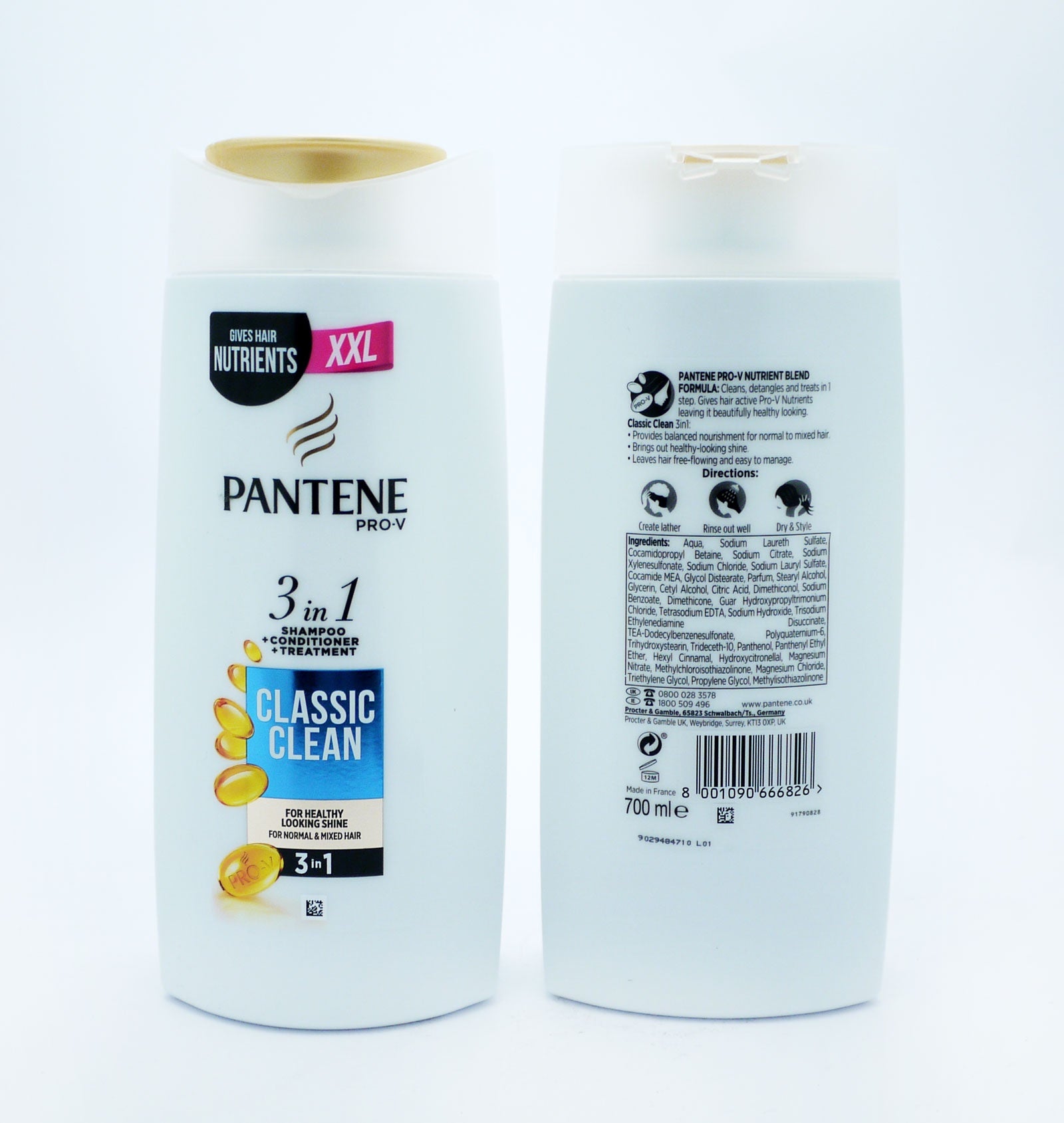 Pantene Shampoo 3 in 1 Classic Clean 700ml