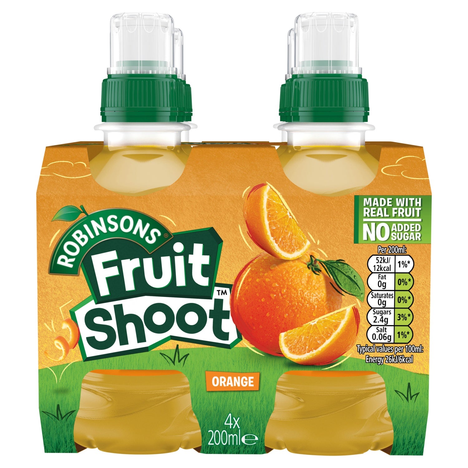 Robinsons Fruit Shoot Orange Low Sugar 4 x 200ml