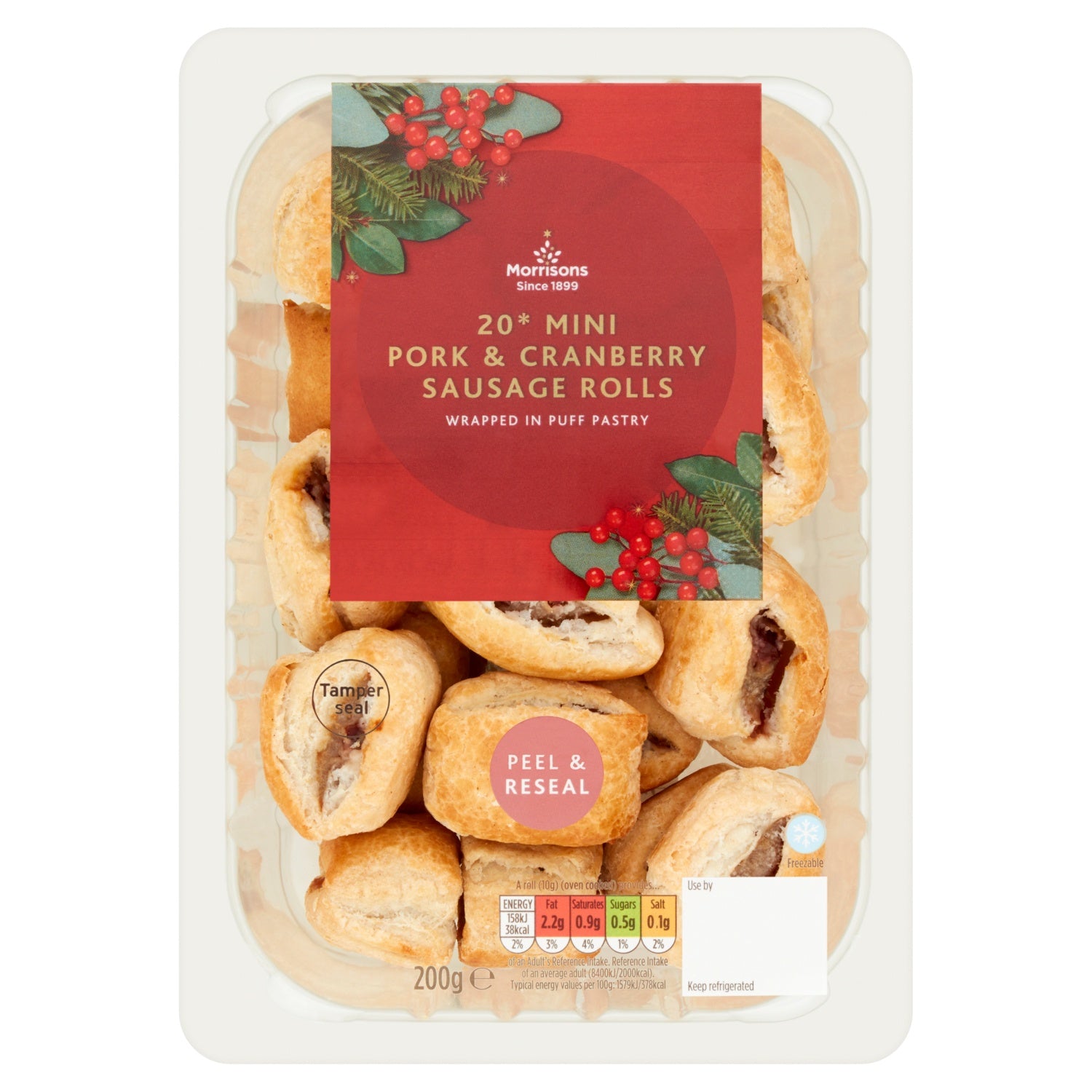 Morrisons 20 Mini Cranberry Pork Sausage Rolls 200g