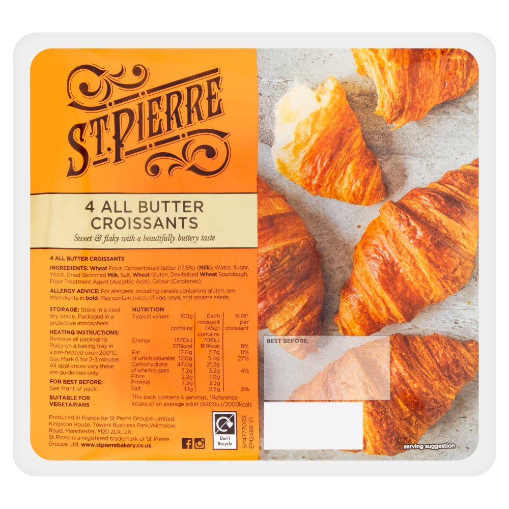 St Pierre 4pk Butter Croissants