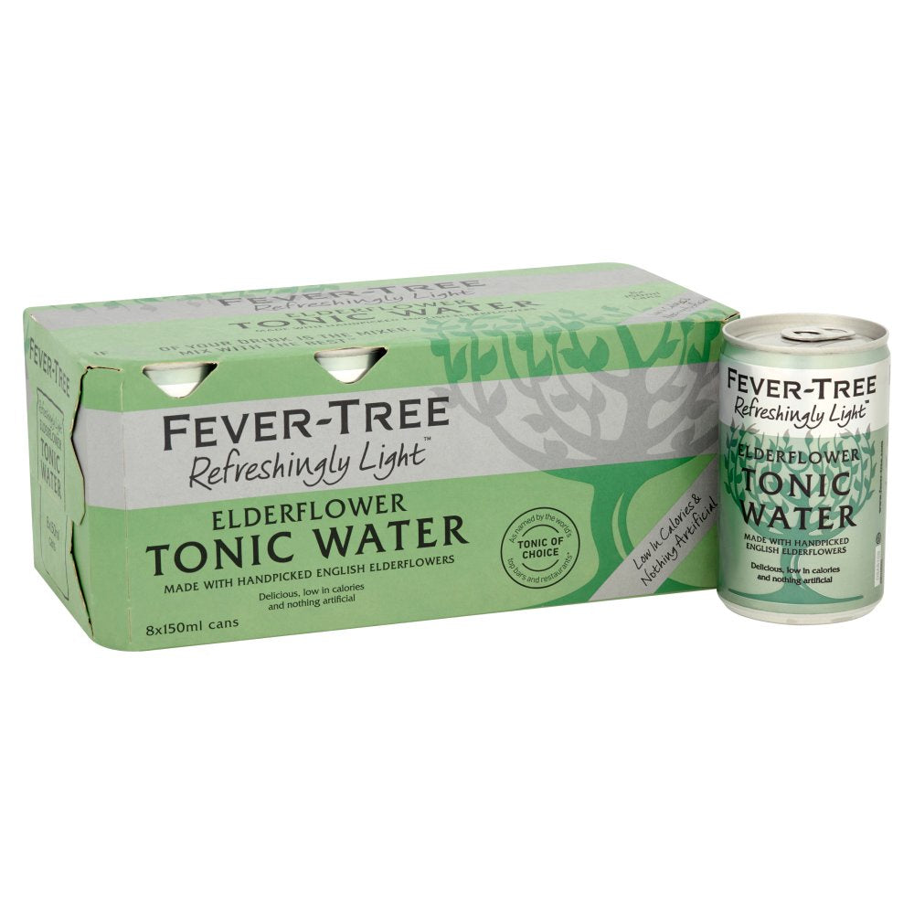 Fever Tree Refreshingly Light Elderflower Tonic Water 8 x 150ml