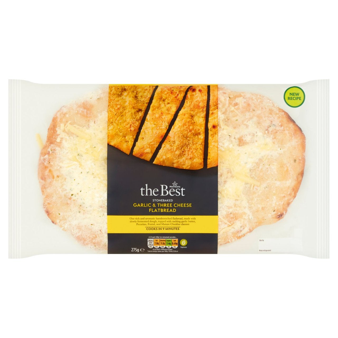 Morrisons The Best 3 Cheese Garlic Flatbread 275g