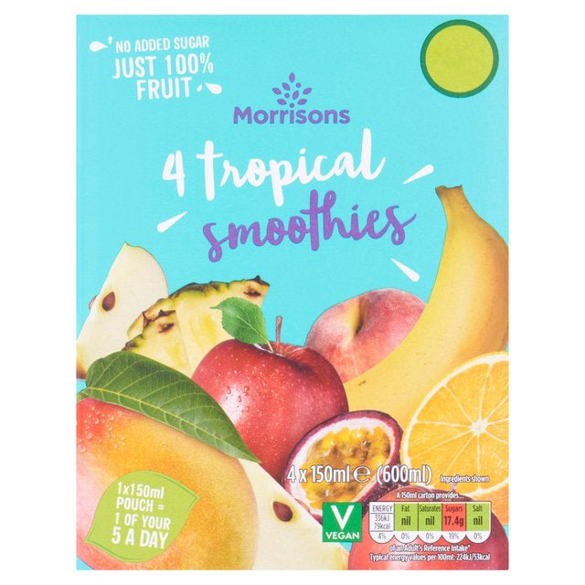 Morrisons Tropical Kids Smoothie 4 x 150ml 600ml