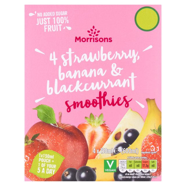 Morrisons Berry Kids Smoothie 4 x 150ml 600ml