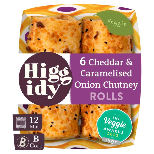 Higgidy 6 Cheddar  Onion Chutney Veggie Rolls 160G