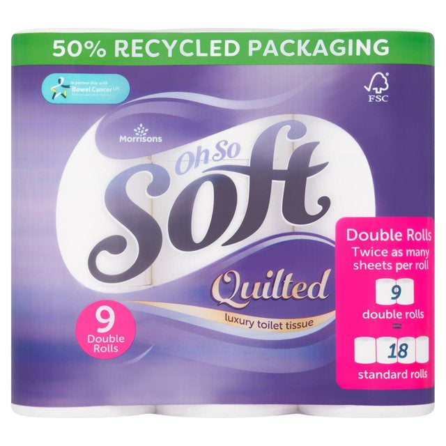 Morrisons Quilted Toilet Tissue 9 Double Rolls