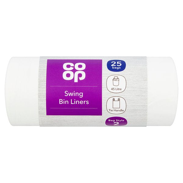 Co Op Swing Bin Liners 45 Ltr x25 Bags