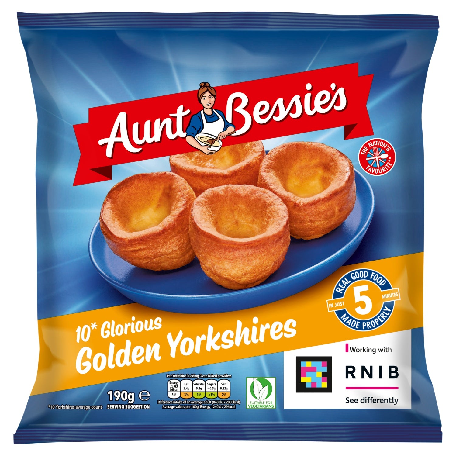 Aunt Bessies Baked Yorkshire Puddings 190g 10pk