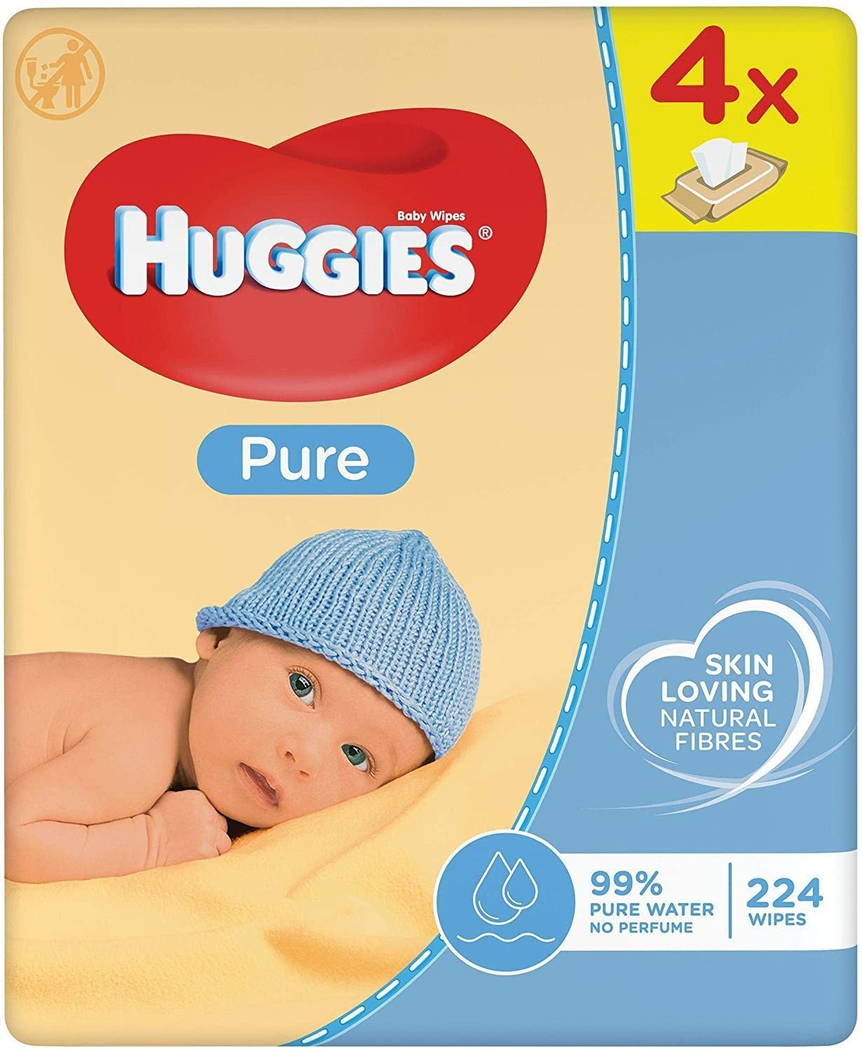 Huggies Baby Wipes Pure 56 x 4Pk