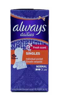 Always Dailies Pantyliner Fresh 20 pk