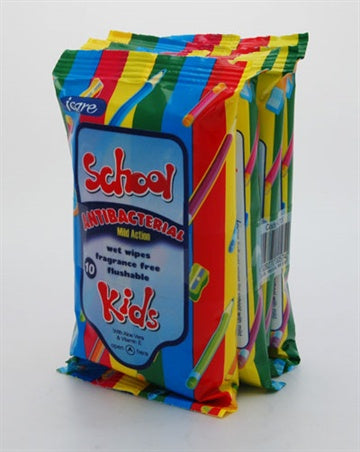 Icare Kids School Antibacterial Wipes 4pk