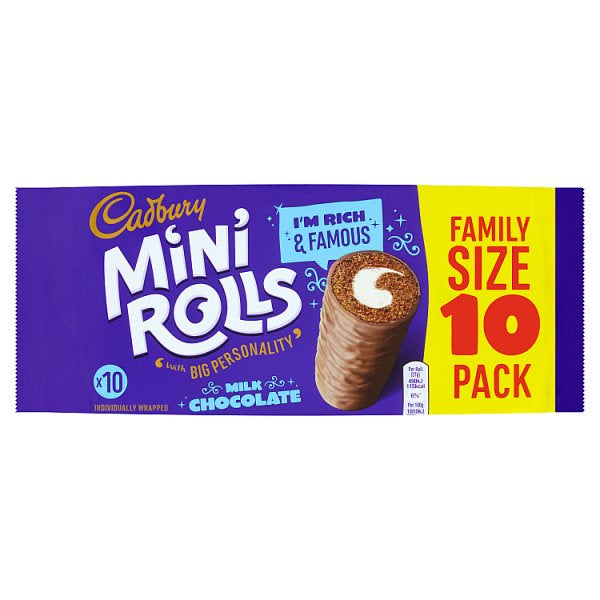 Cadbury Mini Rolls Milk Chocolate Family Size 10pk