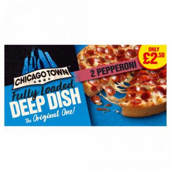 Chicago Town 2 Deep Dish Pepperoni Mini Pizzas 2 X 155g