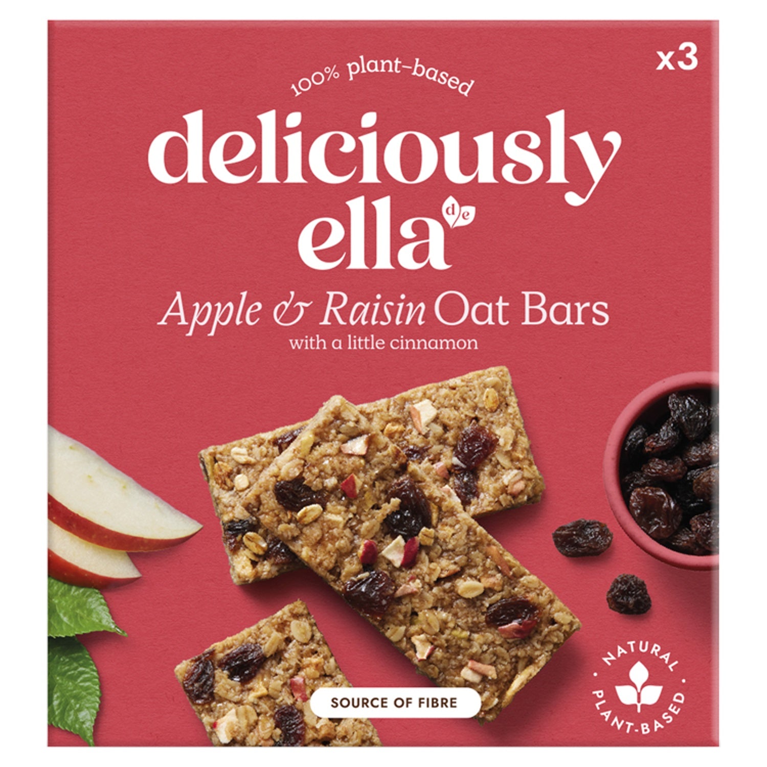 Deliciously Ella Apple Raisin Cinnamon Oat Bars 3 X 50G