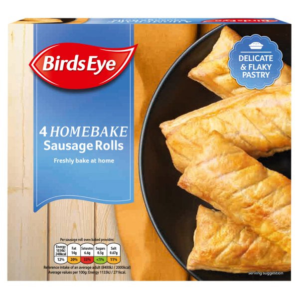 Birds Eye Homebake Sausage Rolls 360g 4pk