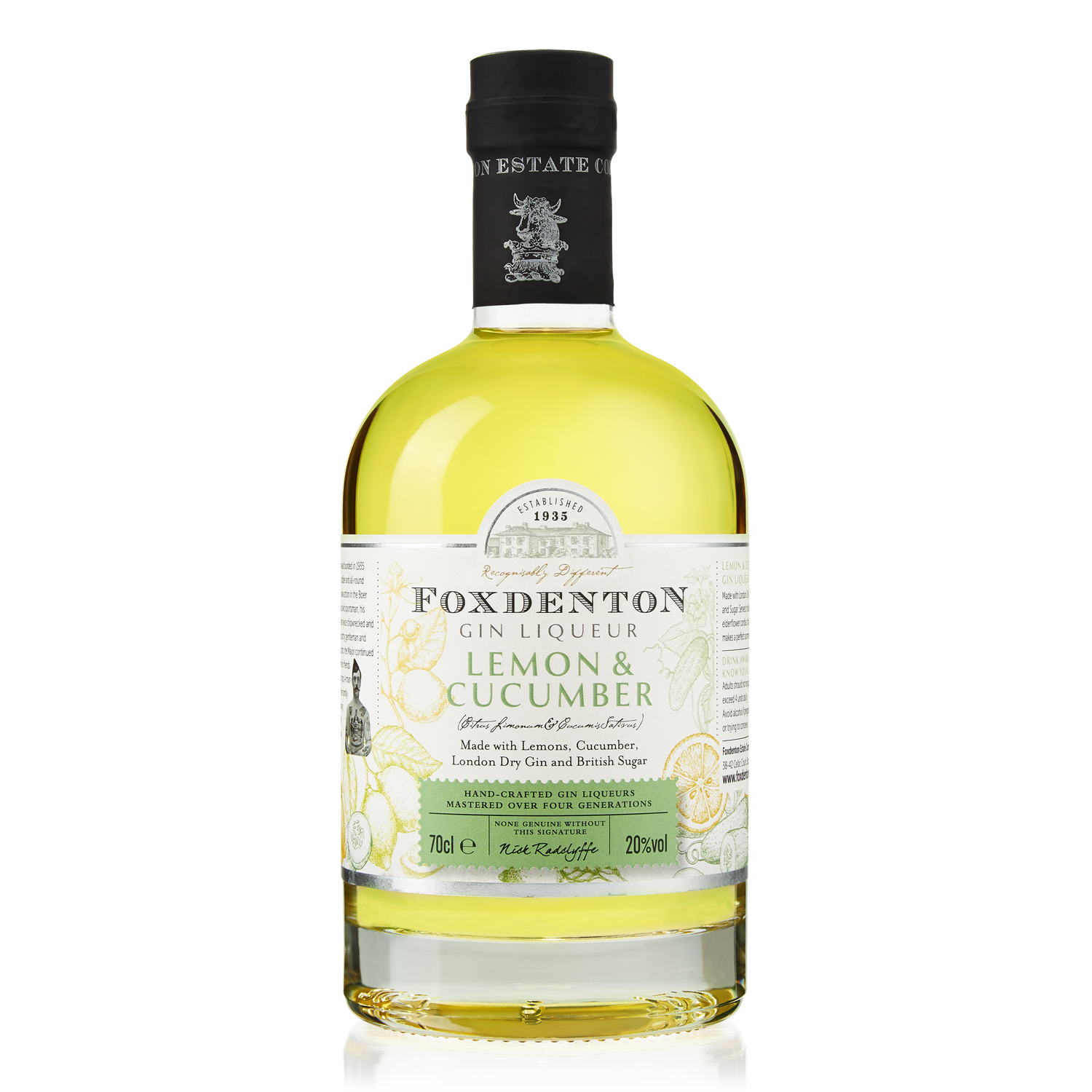 Foxdenton Lemon & Cucumber Gin 70cl