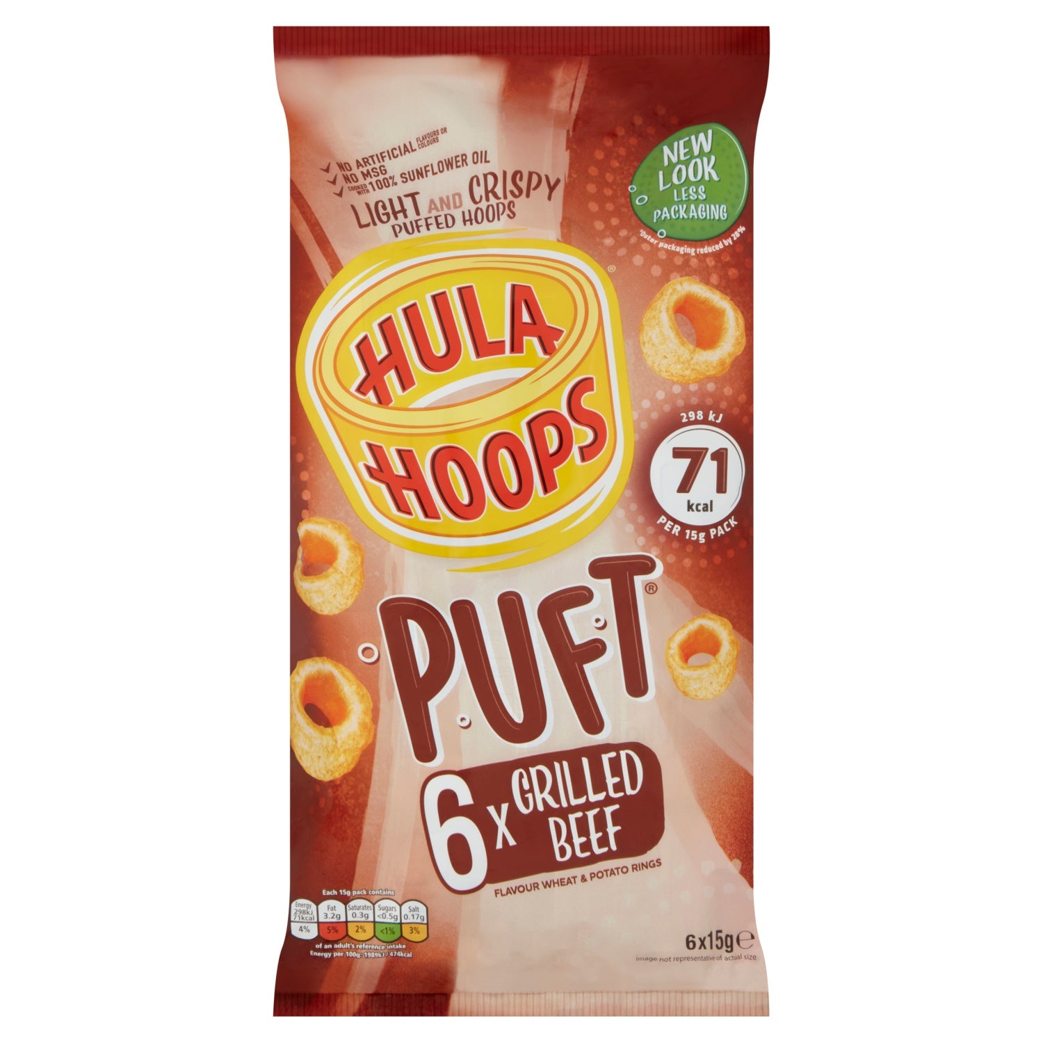 Hula Hoops Puft Beef 6 x 15g