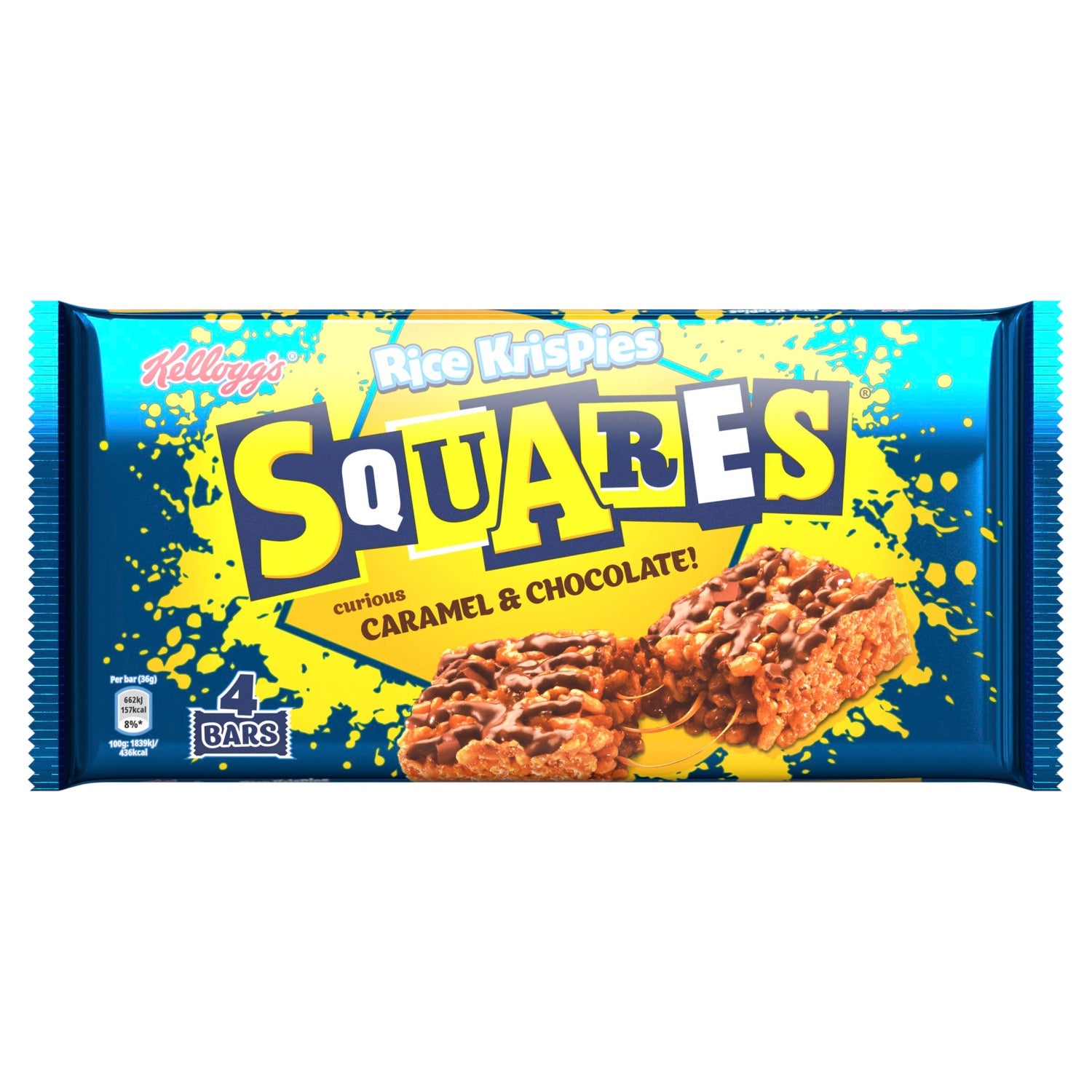 Kelloggs Squares Curious Caramel & Chocolate 4 x 36g