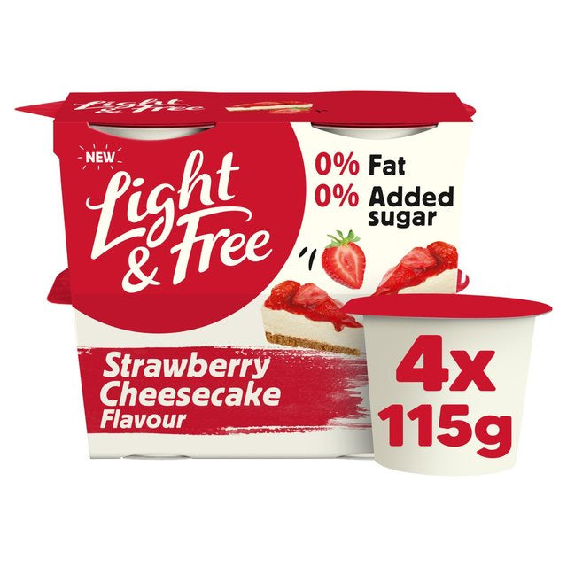 Light Free Greek Style Strawberry Cheesecake Yogurt 115g x 4pk