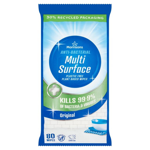 Morrisons Anti-Bacterial Multi-Purpose Wipes Original 80pk