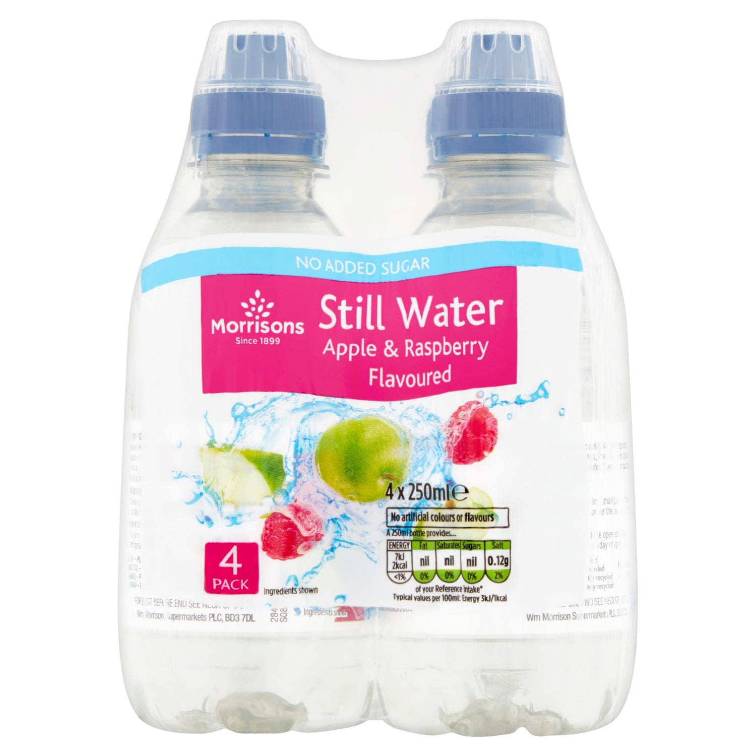 M No Added Sugar Apple & Raspberry Water 4 x 250ml