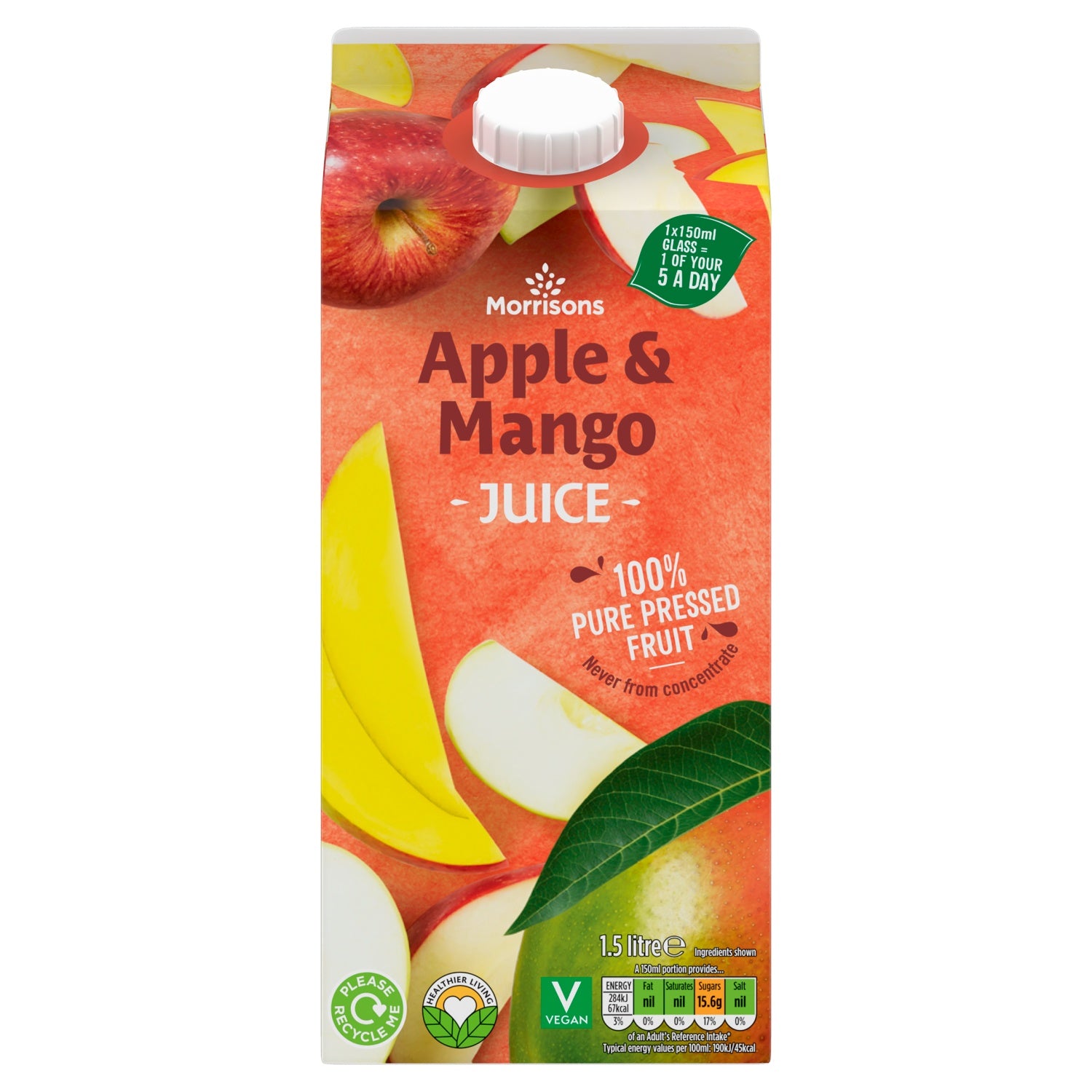 Morrisons 100% fruit Apple  Mango Juice 1.5L