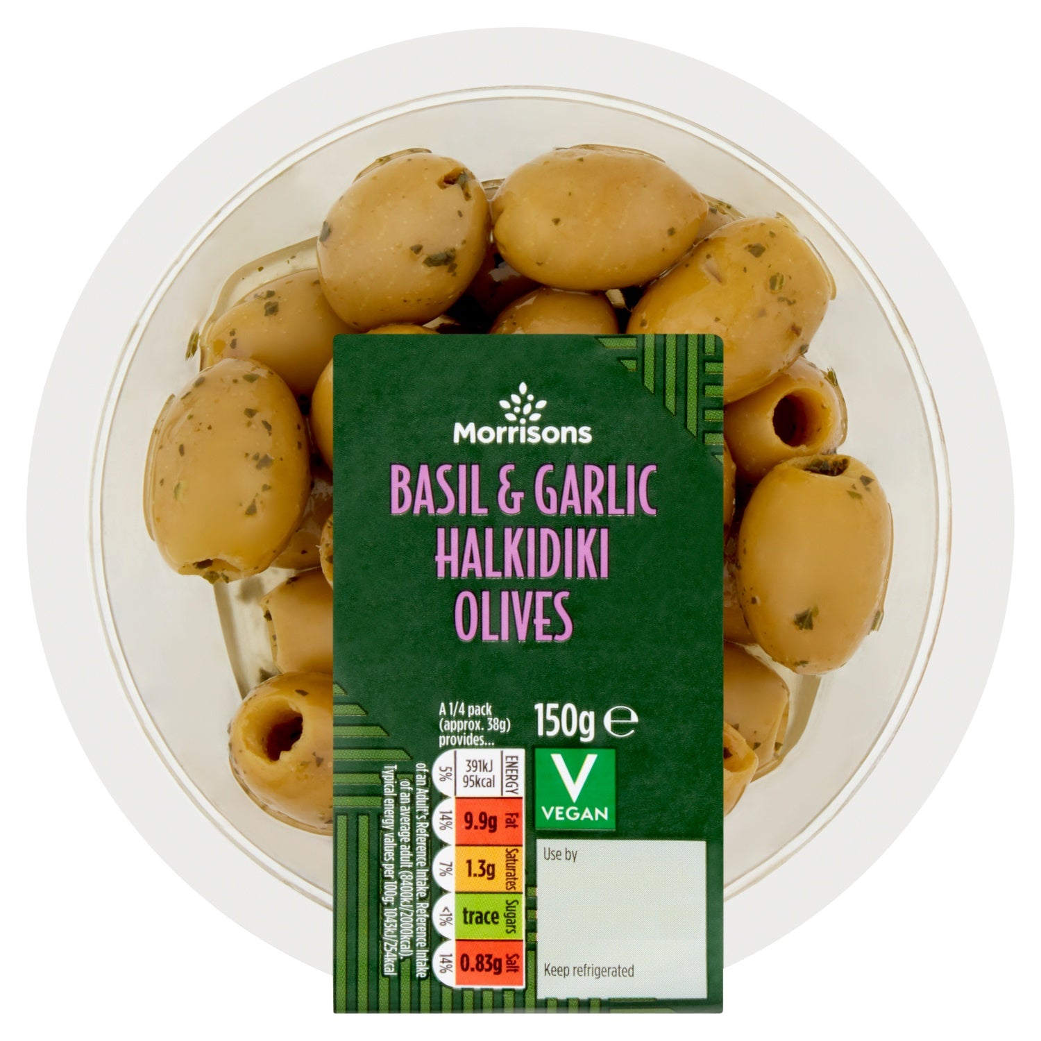 M Basil And Garlic Halkidiki Olives 150g