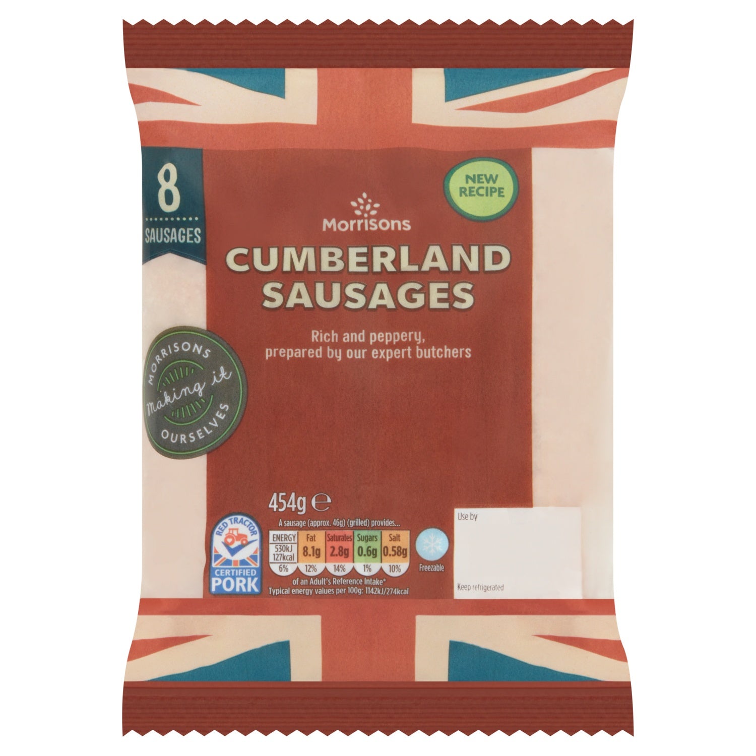 Morrisons Butchers Style Cumberland Sausages 8pk