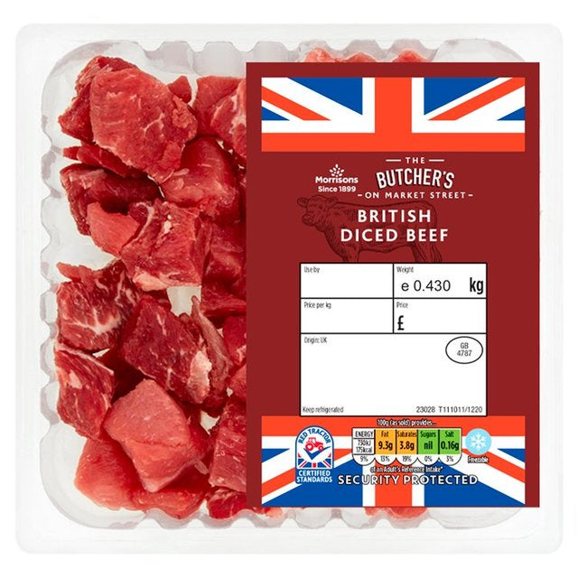 Morrisons Beef Diced 430g