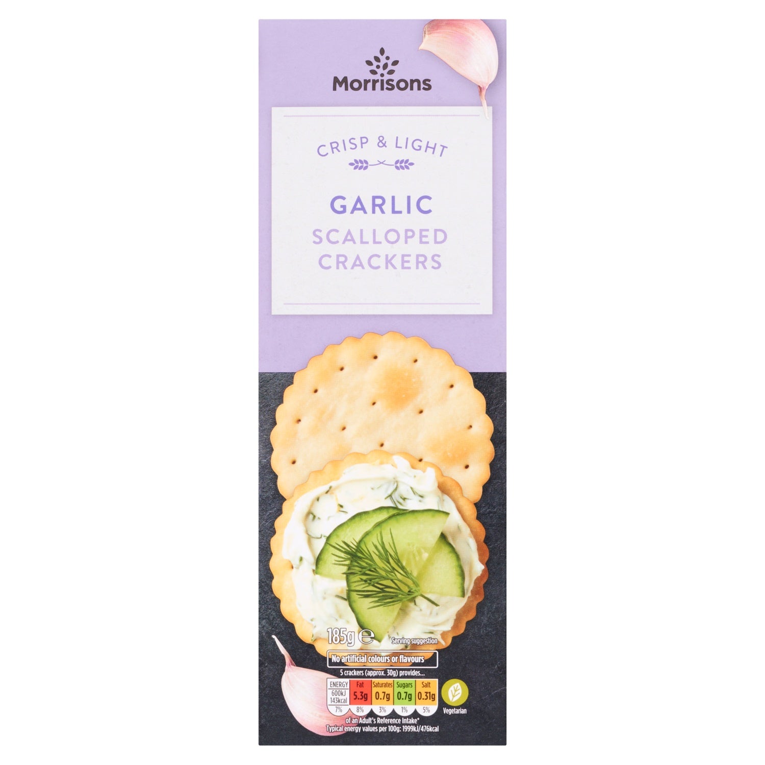 Morrisons Garlic Scalloped Crackers 185g