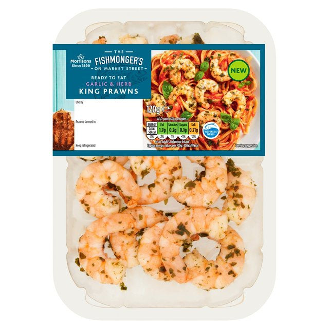 Morrisons Garlic Herb Marinated King Prawns 120G