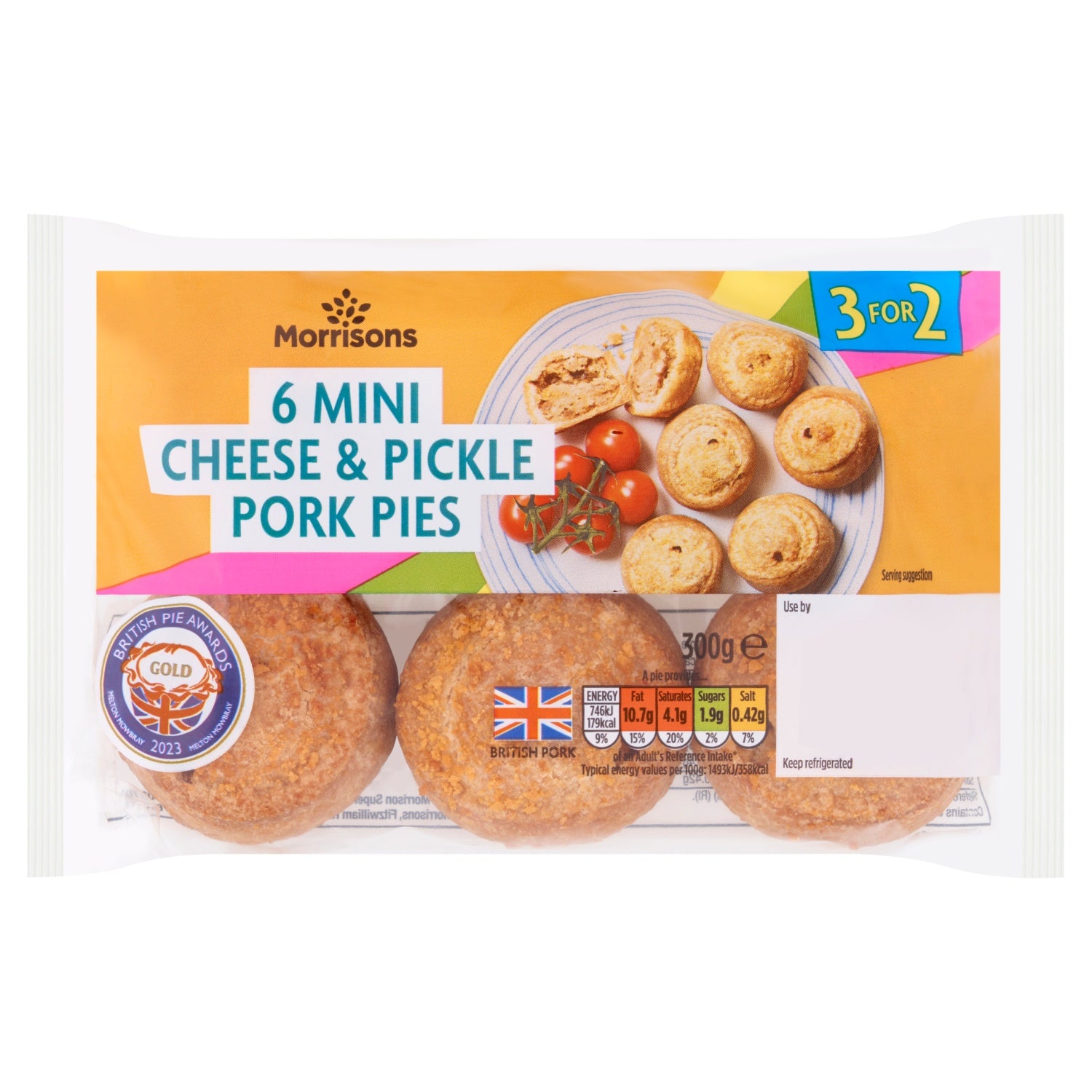 Morrisons Mini Pork Cheese Pickle Pies 6pk